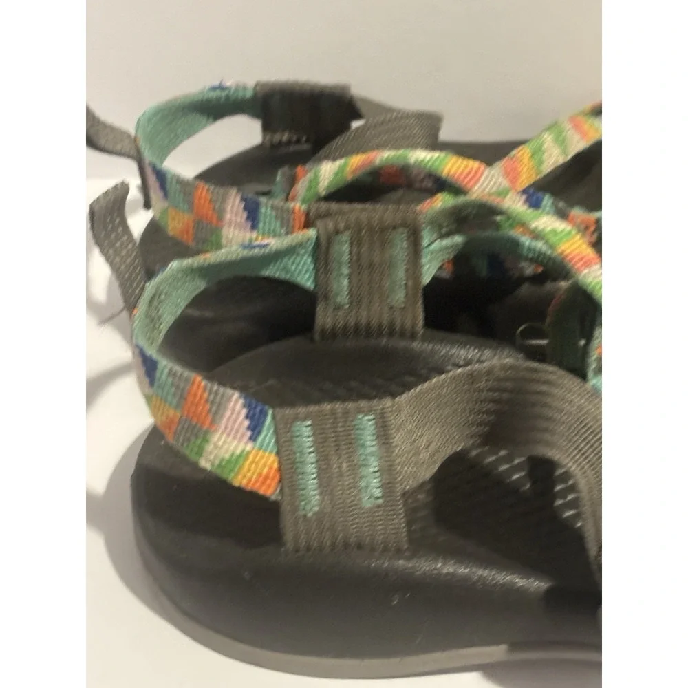 Chaco Z/1‎ Youth Girls Strappy Sport Hiking Sandals Outdoor Orange Blue Size 3